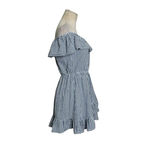 Lovers + Friends Blue Gingham Ruffled Mini Dress size Small - Picture 14 of 15